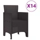 Комплект за хранене в градината 15 части кафяв полиратан 350x100x73 см