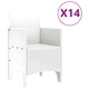 Комплект за хранене в градината 15 части бял полиратан 350x100x73 см