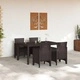Комплект за хранене в градината 5 части кафяв полиратан 150x100x73 см