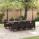 Комплект за хранене в градината 9 части кафяв полиратан 250x100x73 см