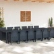 Комплект за хранене в градината 13 части антрацит полиратан 350x100x73 см