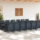 Комплект за хранене в градината 13 части Антрацит Полиратан 350x100x73 см
