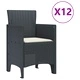 Комплект градински мебели 13 части полиратан антрацит 350x100x73 см