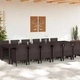 Комплект градински мебели 13 части кафяв полиратан 350x100x73 см