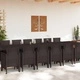 Градински комплект за хранене 15 части кафяв полиратан 400x100x73 см