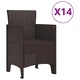 Градински комплект за хранене 15 части кафяв полиратан 400x100x73 см