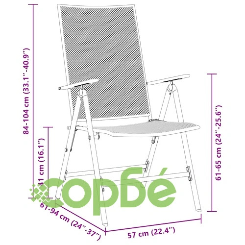Комплект за хранене на открито 9 части от стомана 210x90 см ➤ топ цена ➤ sorbe.bg