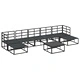 Градински Софа Комплект 8 части с Възглавници - Черен Алуминий