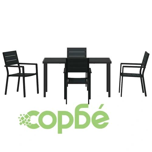 Комплект за хранене в градината 5 части от HDPE в черен цвят ➤ топ цена ➤ sorbe.bg