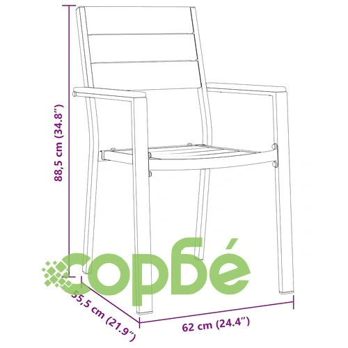 Комплект за хранене в градината 5 части черен HDPE 160x80x73 см ➤ топ цена ➤ sorbe.bg