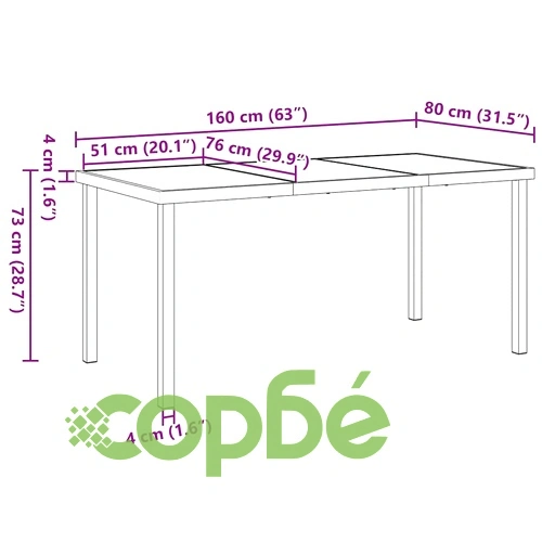 Комплект за хранене в градината 5 части черен HDPE 160x80x73 см ➤ топ цена ➤ sorbe.bg