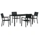 Комплект за хранене в градината 5 части черен HDPE 160x80x73 см