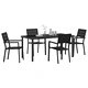 Комплект за хранене в градината 5 части черен HDPE 160x80x73 см