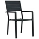 Комплект за хранене в градината 5 части черен HDPE 160x80x73 см