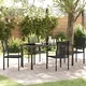 Градински комплект за хранене 5 части черен PVC ратан 160x80x73 см