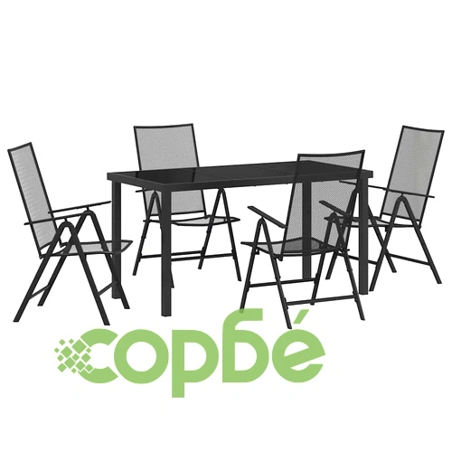 Комплект за хранене в градината 5 части антрацит стомана ➤ топ цена ➤ sorbe.bg