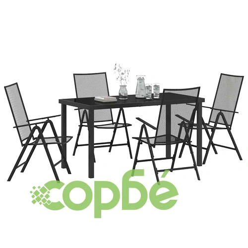 Комплект за хранене в градината 5 части антрацит стомана ➤ топ цена ➤ sorbe.bg