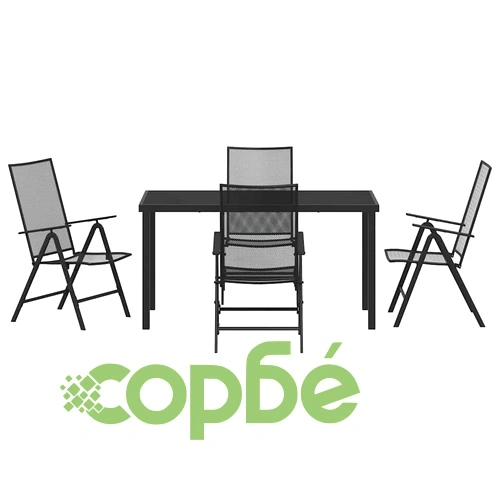 Комплект за хранене в градината 5 части антрацит стомана ➤ топ цена ➤ sorbe.bg