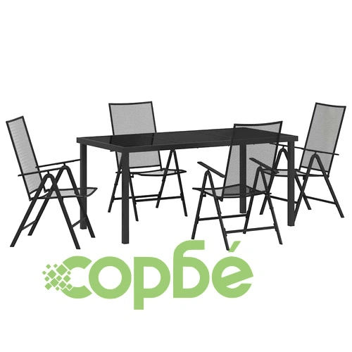Комплект за хранене в градината 5 части антрацит стомана ➤ топ цена ➤ sorbe.bg