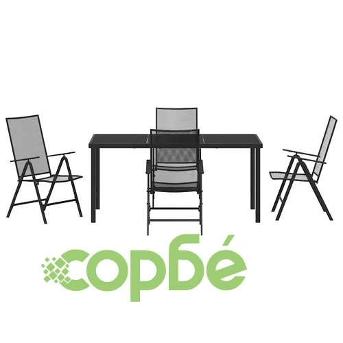 Комплект за хранене в градината 5 части антрацит стомана ➤ топ цена ➤ sorbe.bg