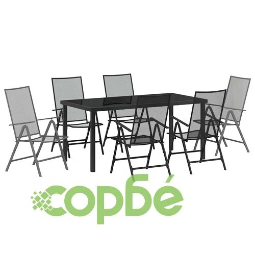 Комплект за хранене в градината 7 части антрацит стомана ➤ топ цена ➤ sorbe.bg
