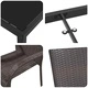 Градински комплект за хранене 7 части от полиратан - кафяв 160x80x73 см