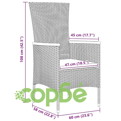 Комплект за хранене в градината 5 части Сив Полиратан 80x80 см ➤ топ цена ➤ sorbe.bg