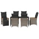 Комплект за хранене в градината 7 части от сив полиратан с възглавници