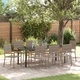 Комплект за хранене в градината 9 части сив полиратан 200x80x73 см