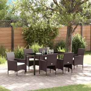 Комплект градински мебели 7 части полиратан кафяв 160x80x73 см