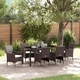 Комплект градински мебели 7 части полиратан кафяв 160x80x73 см
