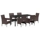 Комплект градински мебели 7 части полиратан кафяв 160x80x73 см