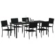 Комплект градински мебели 7 части полиратан черен с маса и столове