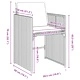 Градински комплект за хранене 9 части сив полиратан 200x80x73 см