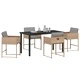 Комплект за хранене в градината 5 части от полиратан бежов 140x70 см