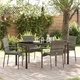 Градински комплект за хранене 5 части сив полиратан 160x80x73 см