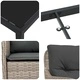 Комплект за хранене в градината 3 части светлосив полиратан с възглавници