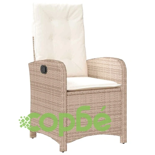 Комплект за хранене в градината 3 части полиратан бежов 80x80 см ➤ топ цена ➤ sorbe.bg