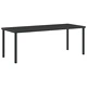 Градински трапезен комплект 7 части сив полиратан 200x80 см