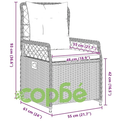 Градински комплект за хранене 5 части - сив полиратан 80x80 см ➤ топ цена ➤ sorbe.bg