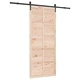 Плъзгаща се врата с комплект аксесоари 90x208 см борово дърво масив кафяво
