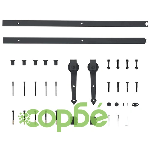 Плъзгаща врата с монтажен комплект 80x208 см борово дърво масив ➤ топ цена ➤ sorbe.bg