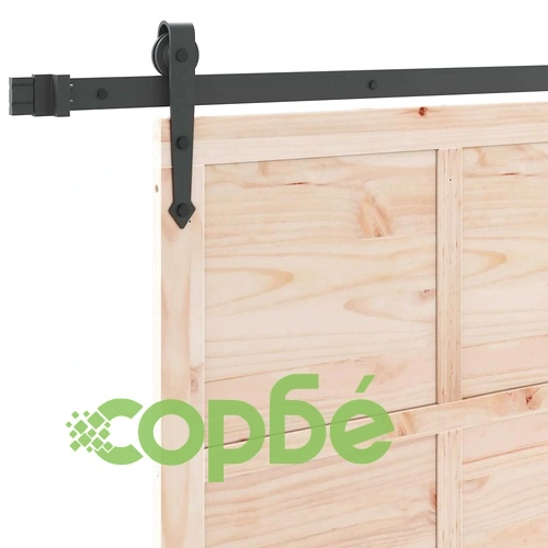 Плъзгаща врата с монтажен комплект 80x208 см борово дърво масив ➤ топ цена ➤ sorbe.bg