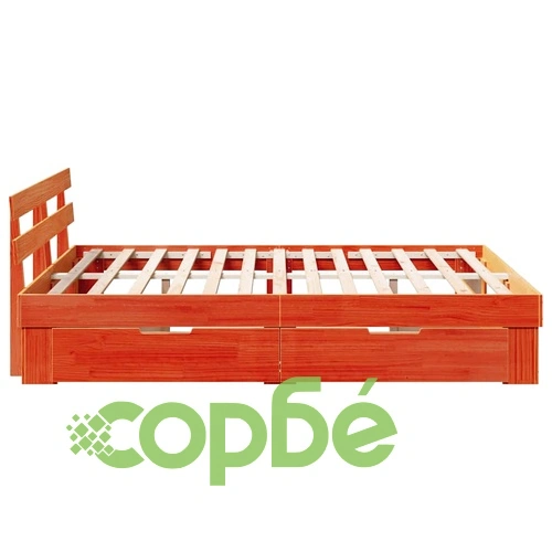 Рамка за легло с чекмеджета восъчнокафяв цвят 160x200 см борово дърво масив ➤ топ цена ➤ sorbe.bg