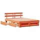 Рамка за легло с чекмеджета восъчнокафяв цвят 160x200 см борово дърво масив