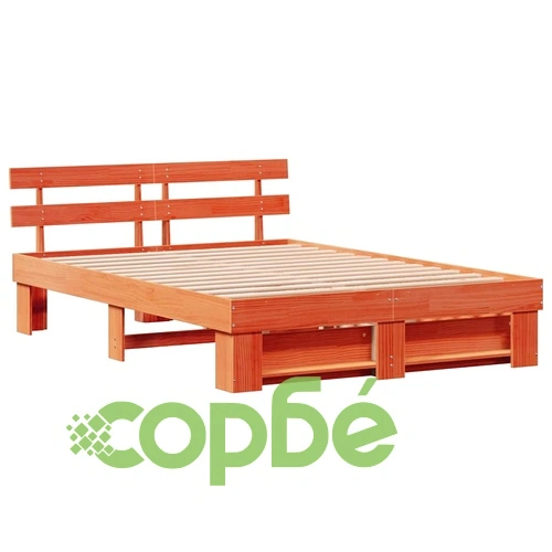 Рамка за легло с чекмеджета восъчнокафяв цвят 160x200 см борово дърво масив ➤ топ цена ➤ sorbe.bg