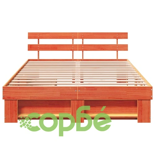 Рамка за легло с чекмеджета восъчнокафяв цвят 160x200 см борово дърво масив ➤ топ цена ➤ sorbe.bg