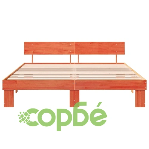 Рамка за легло с табла Восъчнокафяв 200x200 см Борово дърво масив ➤ топ цена ➤ sorbe.bg