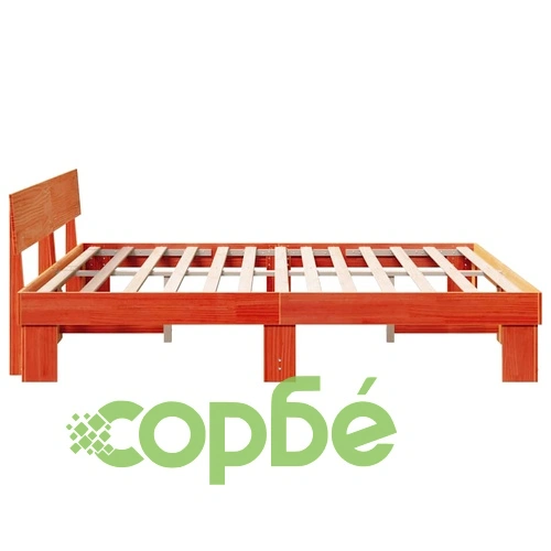 Рамка за легло с табла Восъчнокафяв 200x200 см Борово дърво масив ➤ топ цена ➤ sorbe.bg
