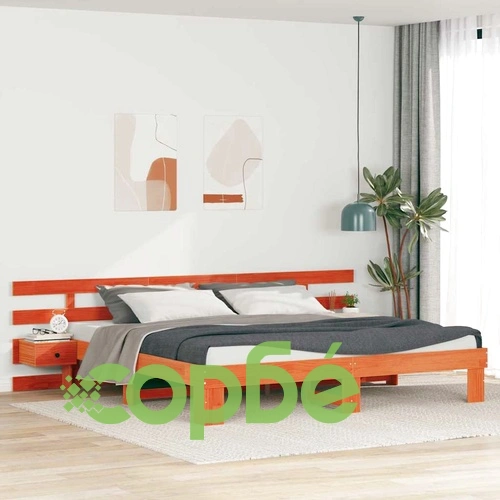 Рамка за легло с нощни шкафчета от масивно борово дърво 200x200 см ➤ топ цена ➤ sorbe.bg